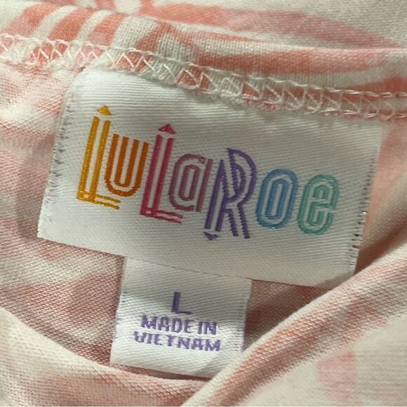 LuLaRoe perfect tee pink leaves loose fit short sleeve shirt - Picture 9 of 12
